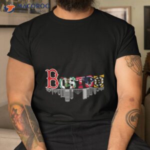 boston all team sports city skyline shirt tshirt