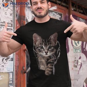 Brown Kitten Staring Cute Shirt Cats Tee Gifts