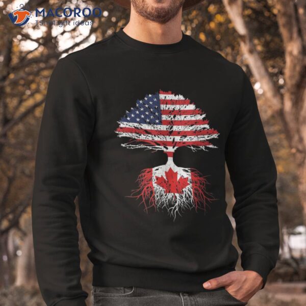 Canadian Roots American Grown Canada Flag Tshirt