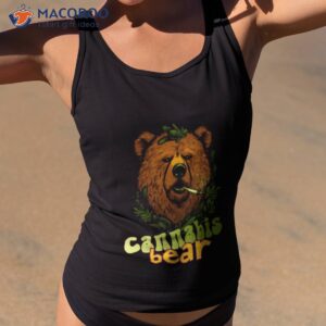 cannabis bear brown bear smoking shirt tank top 2