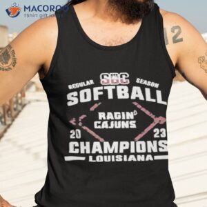 cardinal louisiana ragin cajuns 2023 sun belt softball regular season champions shirt tank top 3