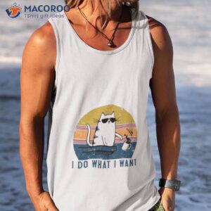 cat i do what i want vintage shirt 3 tank top