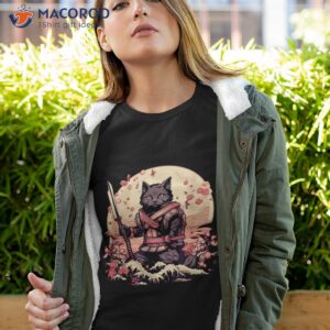 Cat Japanese Art Ninja Ukiyo-e Anime Samurai Shirt