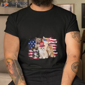 cat patriotic usa cat lovers cat moms 4th july shirt tshirt