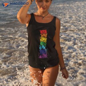 cat stack rainbow gay pride cute lgbt animal pet lover gift shirt tank top