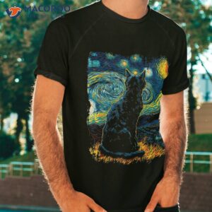 Cat Starry Night, S Cat, Van Gogh Lover, Shirt