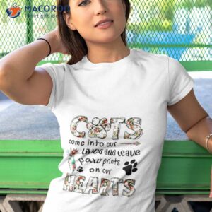 cats come into our lives and leave paw prints on our hearts shirt tshirt 1