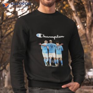 champion kevin bruyne erling haaland and julian alvarez manchester city fc 2023 signatures shirt sweatshirt