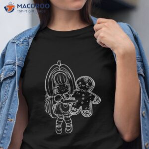 Chibi Coquette Girl And Gingerbread Man At Christmas Shirt