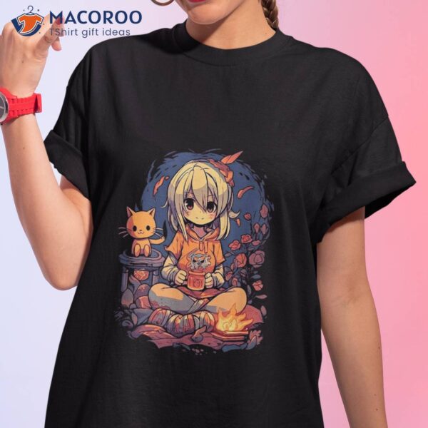 Chibi Girl Cat Neko Kawaii Anime Kitten Japanese Cats Lover Shirt