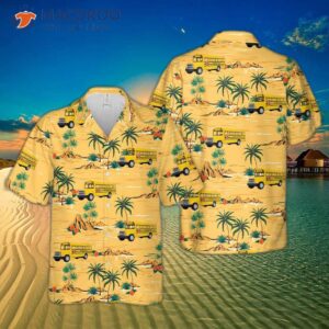 Chicago-style Yellow School Bus Hawaiian Shirt