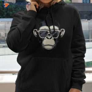 chimpanzee with sunglasses stylish primate design shirt hoodie