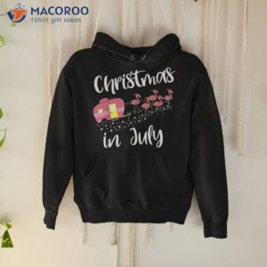 Christmas In July Flamingo Pink Funny Camping Camper Trailer Shirt