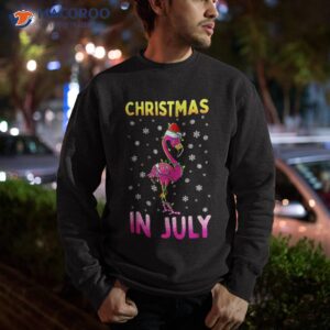 christmas in july pink flamingo funny xmas kids shirt sweatshirt