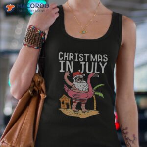 christmas in july santa hawaii flamingo summer beach kids shirt tank top 4