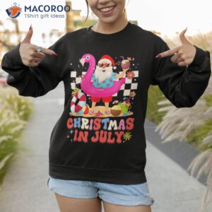 christmas in july santa hawaii sunglasses flamingo groovy shirt sweatshirt
