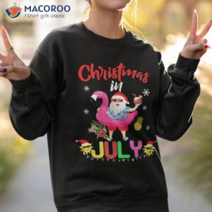 christmas in july santa hawaiian flamingo summer beach shirt sweatshirt 2 1