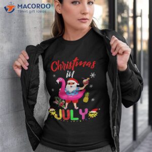 christmas in july santa hawaiian flamingo summer beach shirt tshirt 3