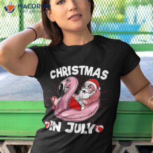 christmas in july santa summer holiday inflatable flamingo shirt tshirt 1