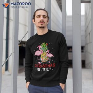 christmas in july shirt funny flamingo pineapple summer sweatshirt 1