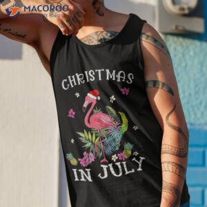 christmas in july shirts for pink flamingo shirt tank top 1