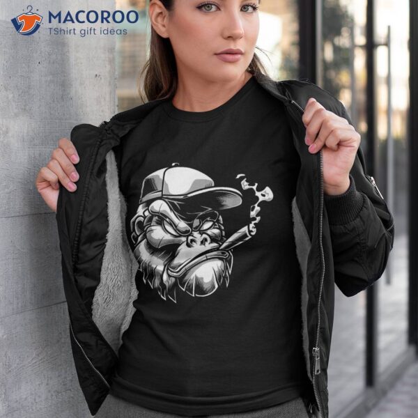 Cigar Smoking Gorilla Silverback Monkey Ape Gift Shirt