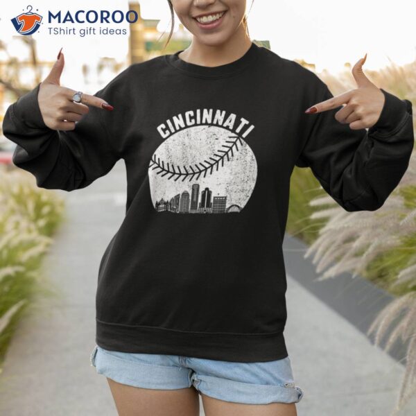 Cincinnati Skyline Baseball Vintage Oh Shirt