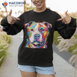 colorful pit bull terrier dog love r dad mom boy girl funny shirt sweatshirt