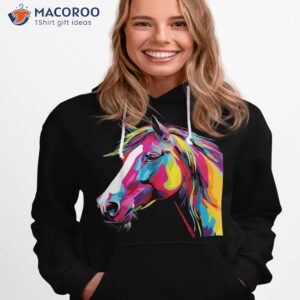 colorful pop art horse portrait lover funny rider shirt hoodie 1