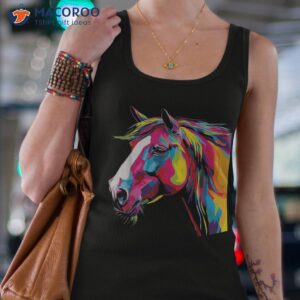 colorful pop art horse portrait lover funny rider shirt tank top 4