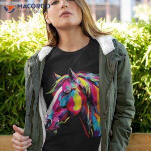 colorful pop art horse portrait lover funny rider shirt tshirt 4