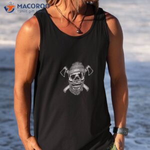 cool mountain daddy beard skull funny outdoor fathers day shirt tank top