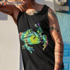 cool peace frog tie dye shirt for boys and girls tank top 1