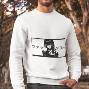 copy of f ck you in japanese anime goth girl black and white shirt sweatshirt