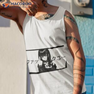 copy of f ck you in japanese anime goth girl black and white shirt tank top 1
