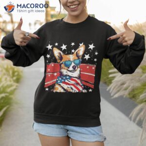 corgi dog 4th of july anime stars flag sunglasses cute shirt sweatshirt 1