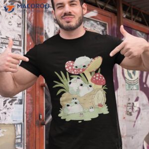 cottagecore aesthetic frog lying on mushroom cute lover s shirt tshirt 1