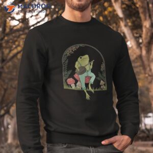 cottagecore aesthetic frog playing banjo on mushroom cute shirt sweatshirt