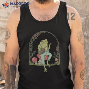 cottagecore aesthetic frog playing banjo on mushroom cute shirt tank top