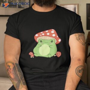 cottagecore frog aesthetic cute with mushroom hat shirt tshirt