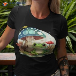 cottagecore frog aesthetic cute with mushroom mycology shirt tshirt 3
