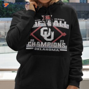 crimson oklahoma sooners 2023 big 12 softball regular season champions shirt hoodie