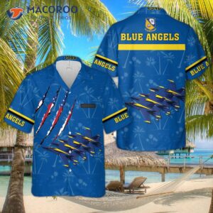 Custom Name Us Navy Blue Angels Hawaiian Shirt