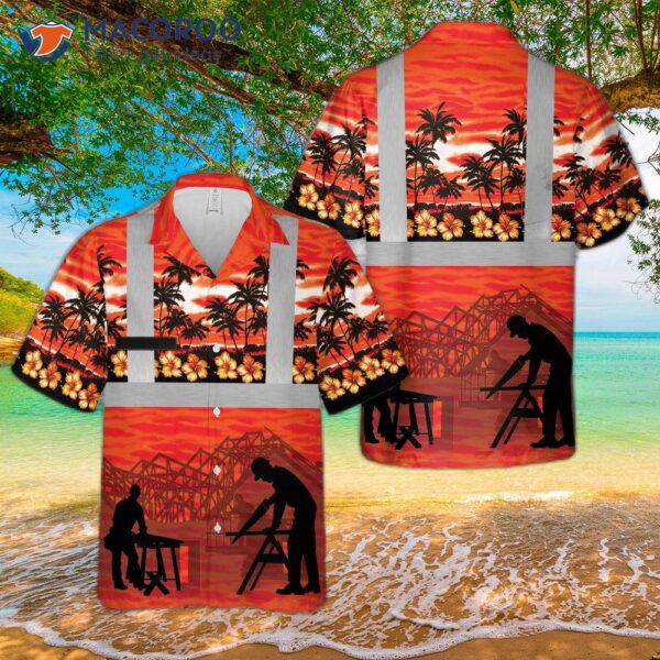 Custom-named Carpenter Tropical Hawaiian Shirt