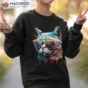 cute cat motif pop art shirt sweatshirt 2