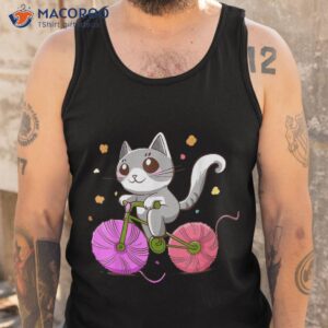 cute cat riding a bicycle gift store motif graphic design ra shirt tank top