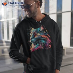 cute colorful cat face for lover head art shirt hoodie 1