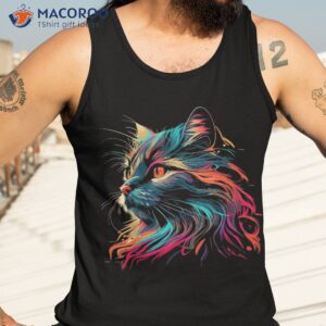 cute colorful cat face for lover head art shirt tank top 3