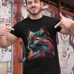 cute colorful cat face for lover head art shirt tshirt 1