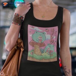 Cute Cottagecore Frog Strawberry Retro 90s Kawaii Aesthetic Shirt